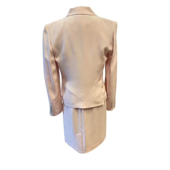 100% silk dress blazer set pink sheath stunning 80's suit sz 8 Vintage classic - Picture 2 of 14